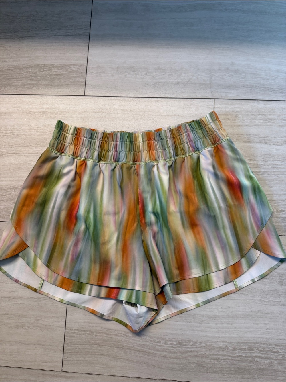 Calia Multicolor Brushstroke Athletic Shorts in Green, Orange and Blue NWOT